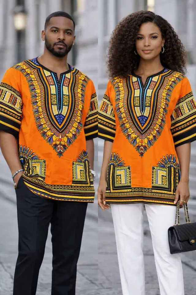 KAVAZI Traditional Dashiki tunique coton à poches