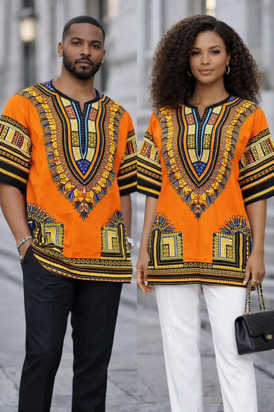 KAVAZI Traditional Dashiki tunique coton à poches