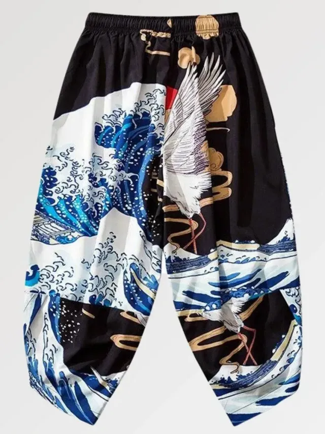 Japon style survêtement Kanagawa rétro vague coton