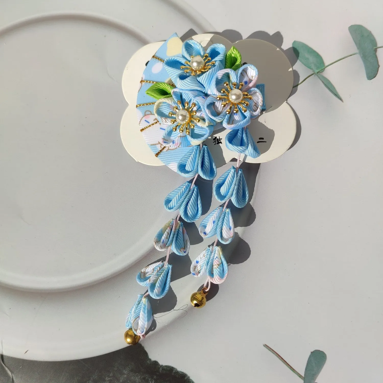 Esprit du Japon barrette kanzashi fleurie tissu