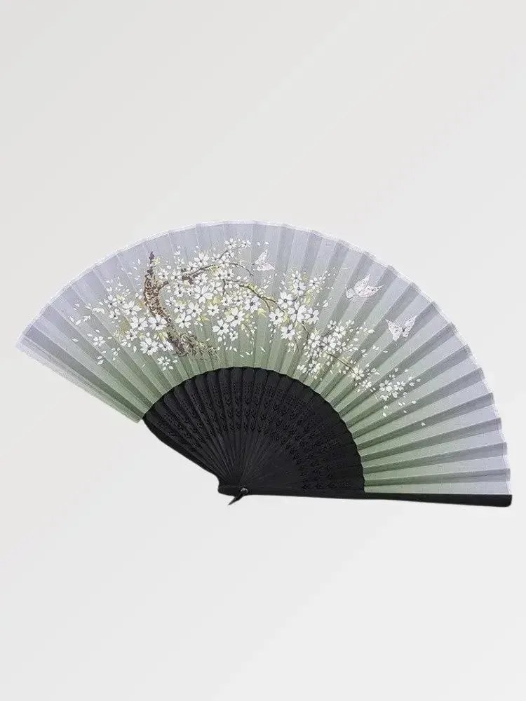 Japon style Tsukiyo éventail japonais noir sakura