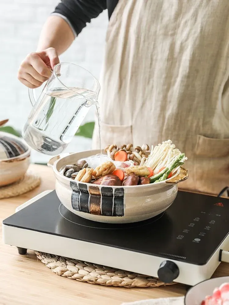 Japon style Kawaguchi pot en grès cuisson gaz