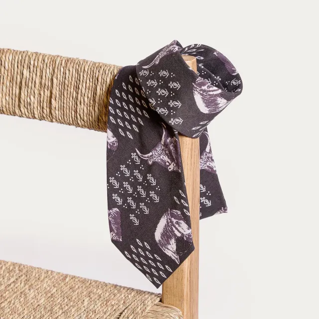 Mistral Patch cravate coton noire