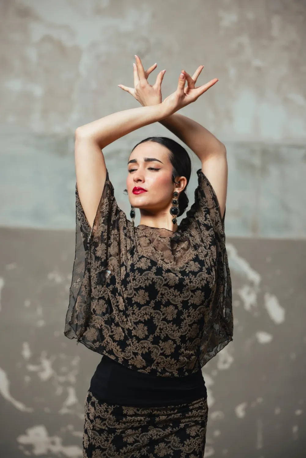 Viva la Feria Eleganza top flamenco tul col bateau