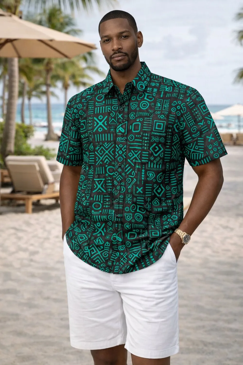 KAVAZI Men Short Sleeve Shirt chemise homme