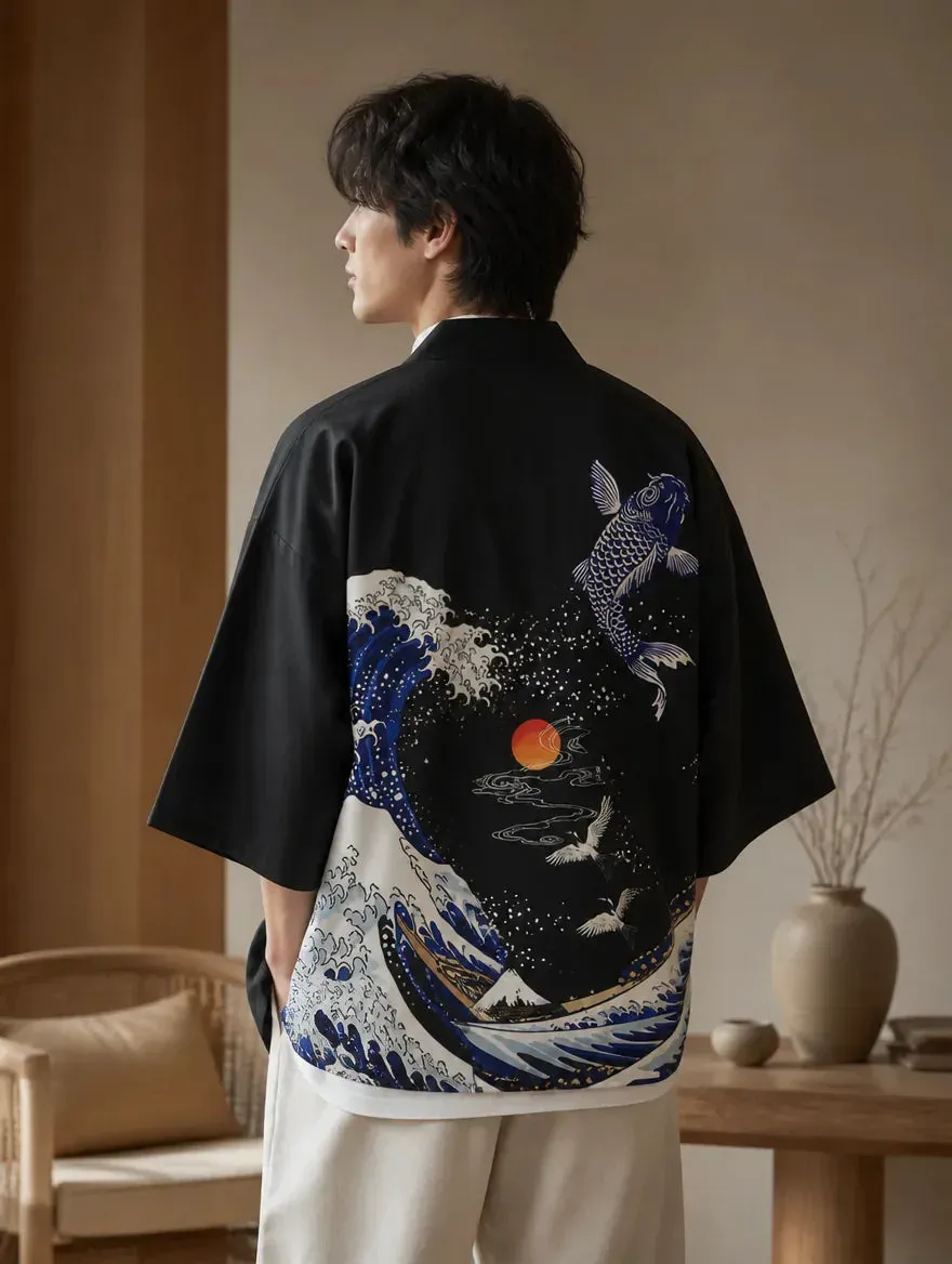 Esprit du Japon Haori Estampe Veste Légère