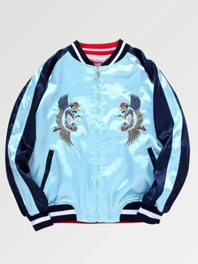 Japon style Sukajan Jacket Shop veste réversible brodée