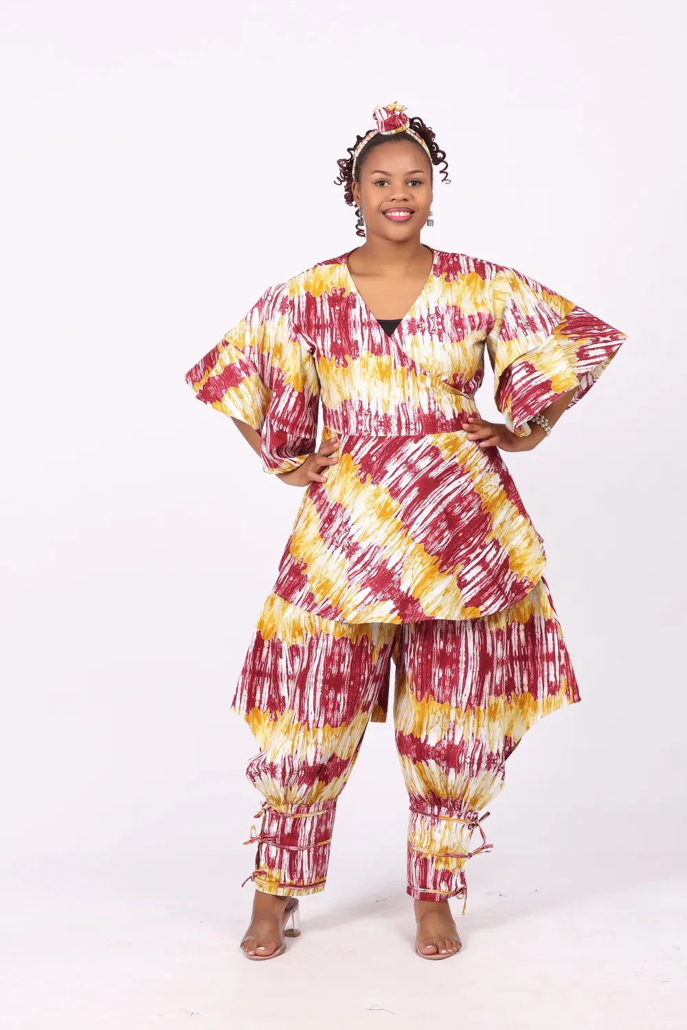 KAVAZI Wrap Top With String Pant ensemble femme