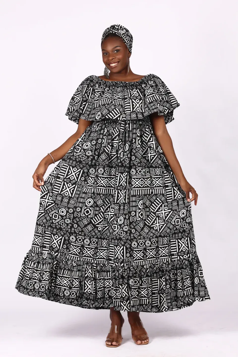KAVAZI Off Shoulder Dress robe épaules dénudées avec bandeau