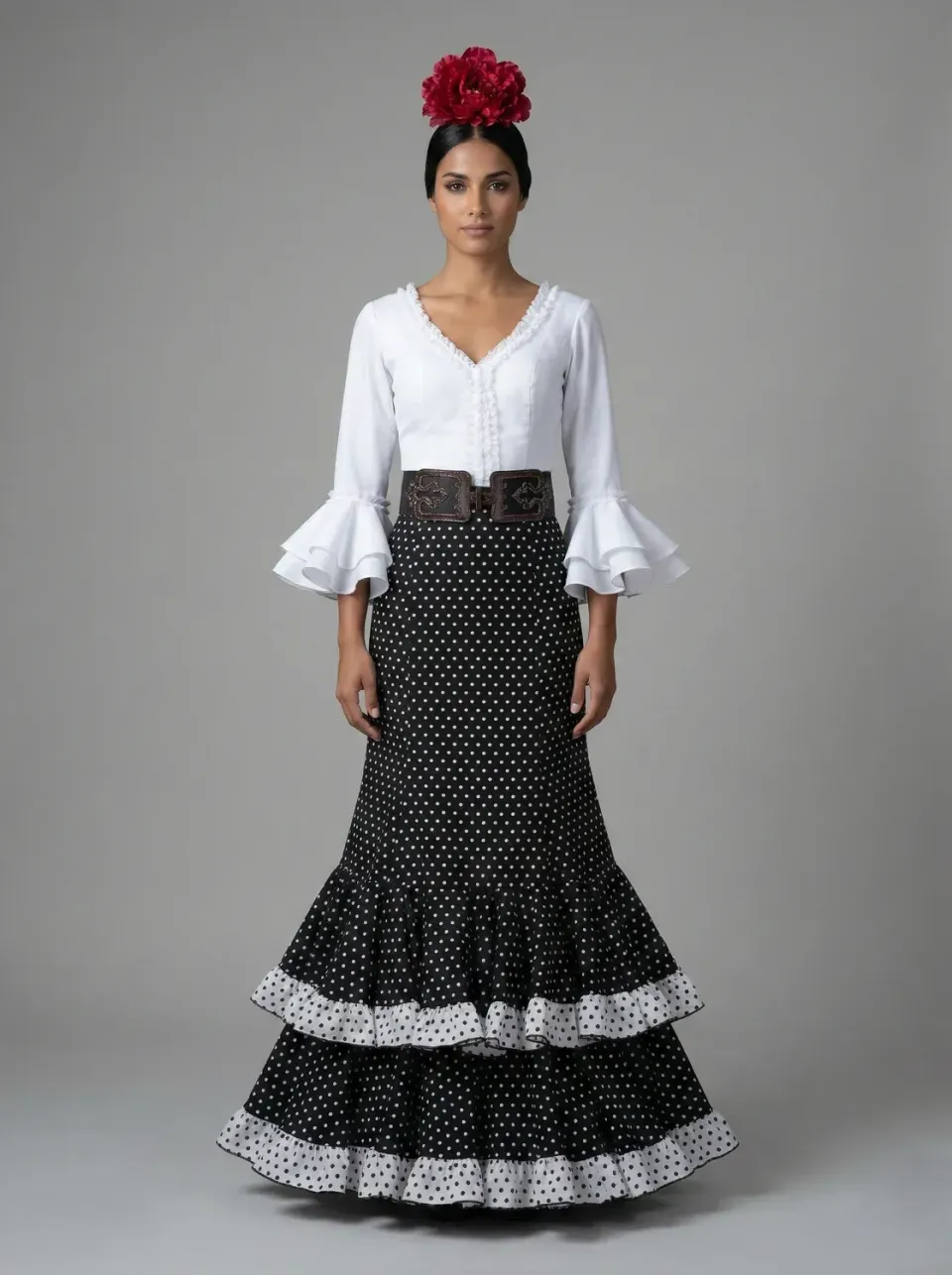 Viva la Feria Malena jupe rociera pois stretch