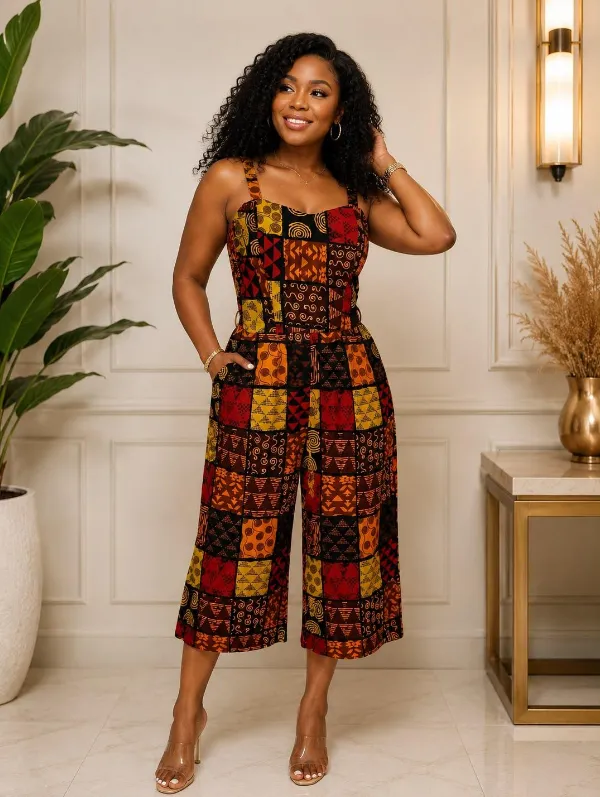 KAVAZI Combinaison africaine femme avec étole