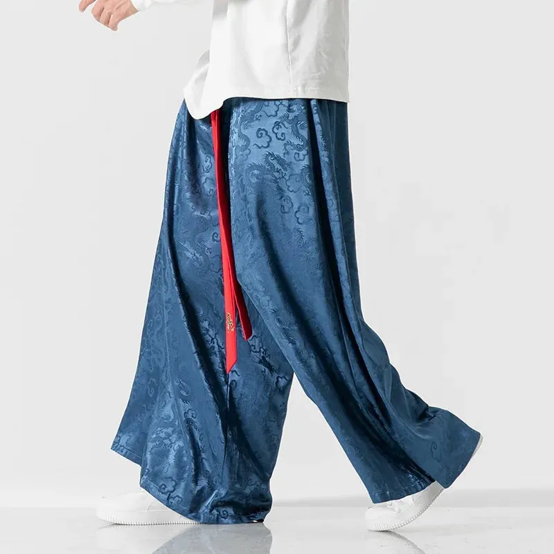 Esprit du Japon pantalon large jacquard nuages