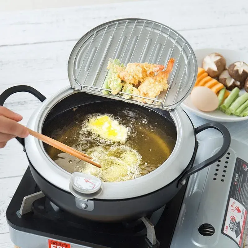 Japon style Tempura Pot Taiki pot à tempura en fonte