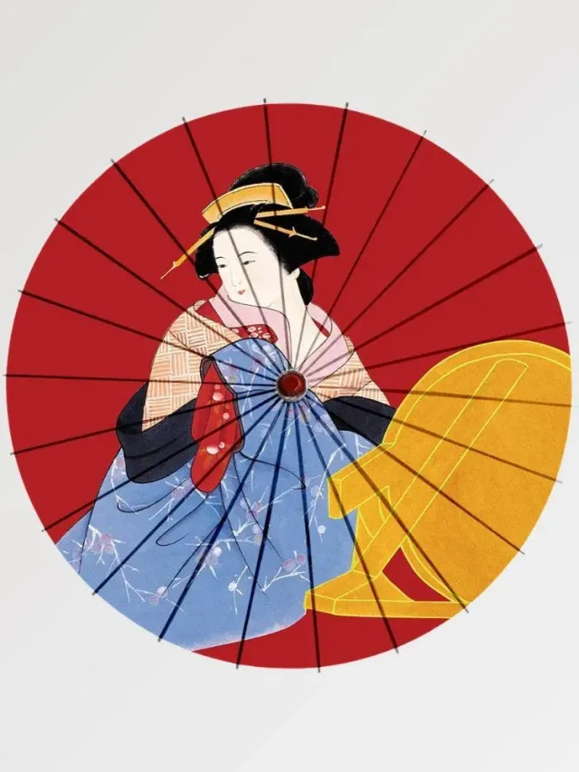 Japon style Geisha okemi ombrelle japonaise tradition