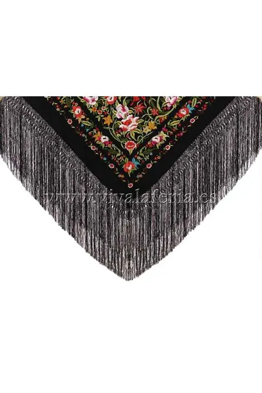Viva la Feria mantón châle flamenco soie fleurs couleurs