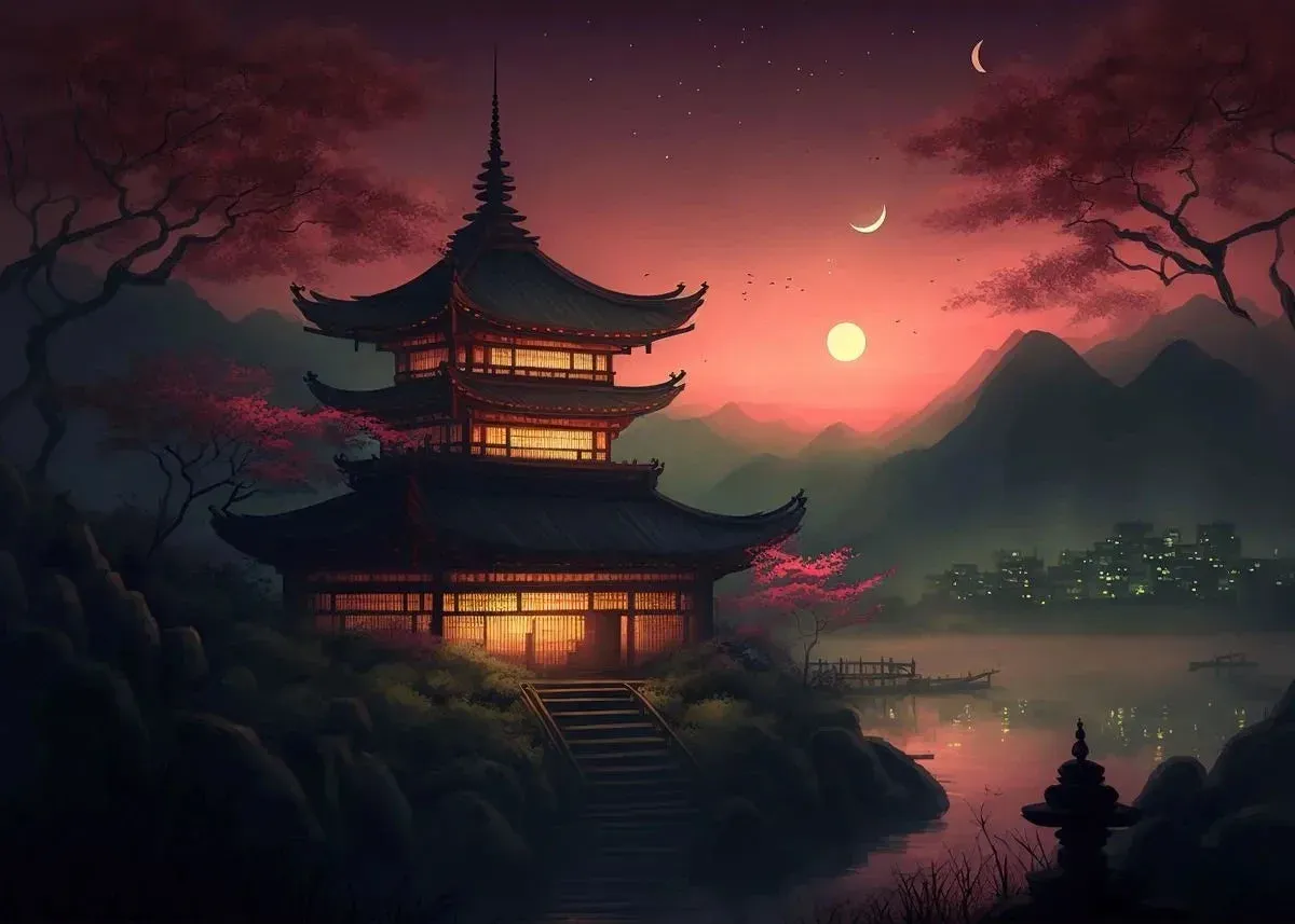 Japon style tableau paysage japonais zen