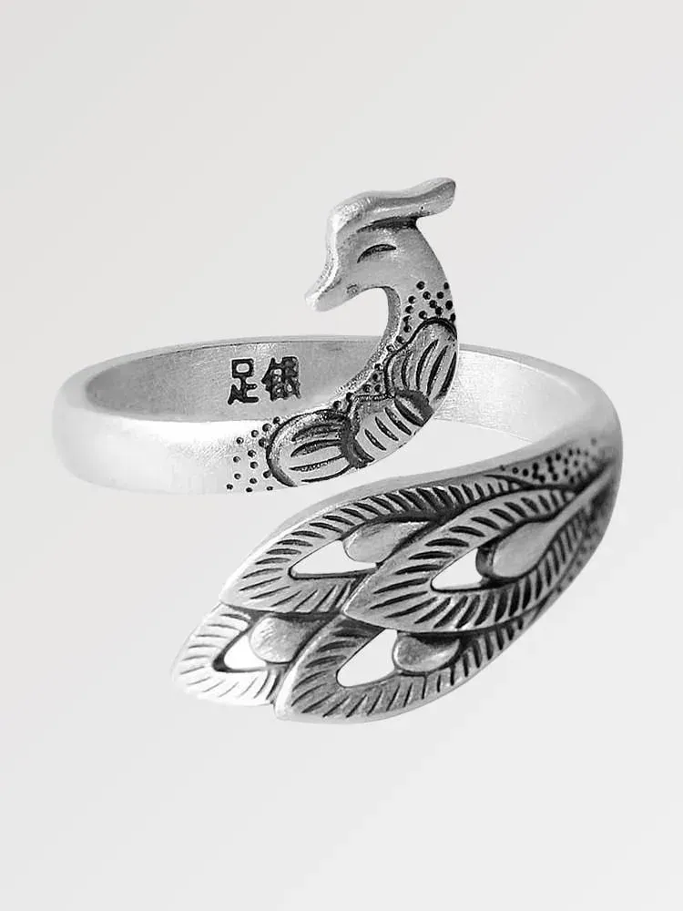 Japon style Phoenix Fujiko bague argent sterling