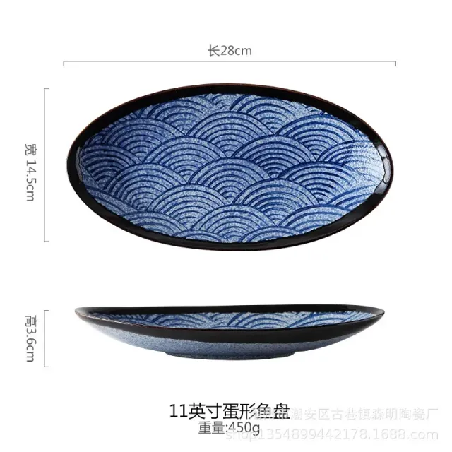 Japon style Seigaiha assiette japonaise motif vagues