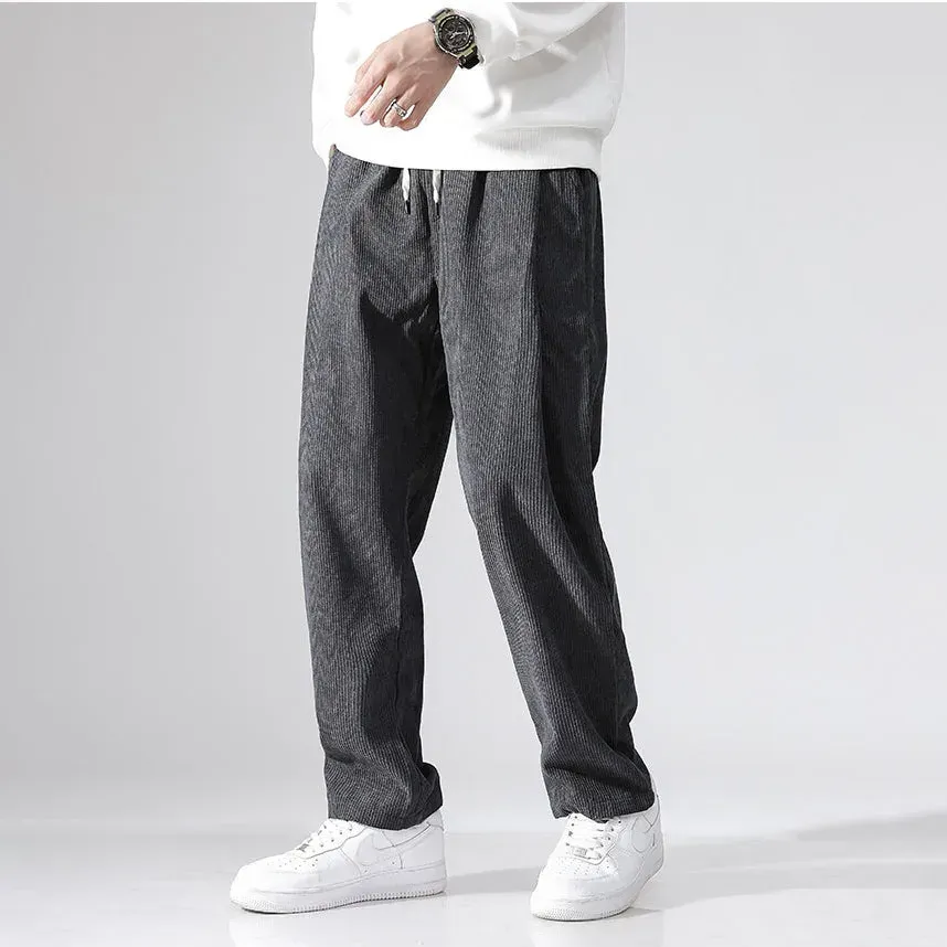 Japon style Kuro pantalon velours côtelé coupe droite