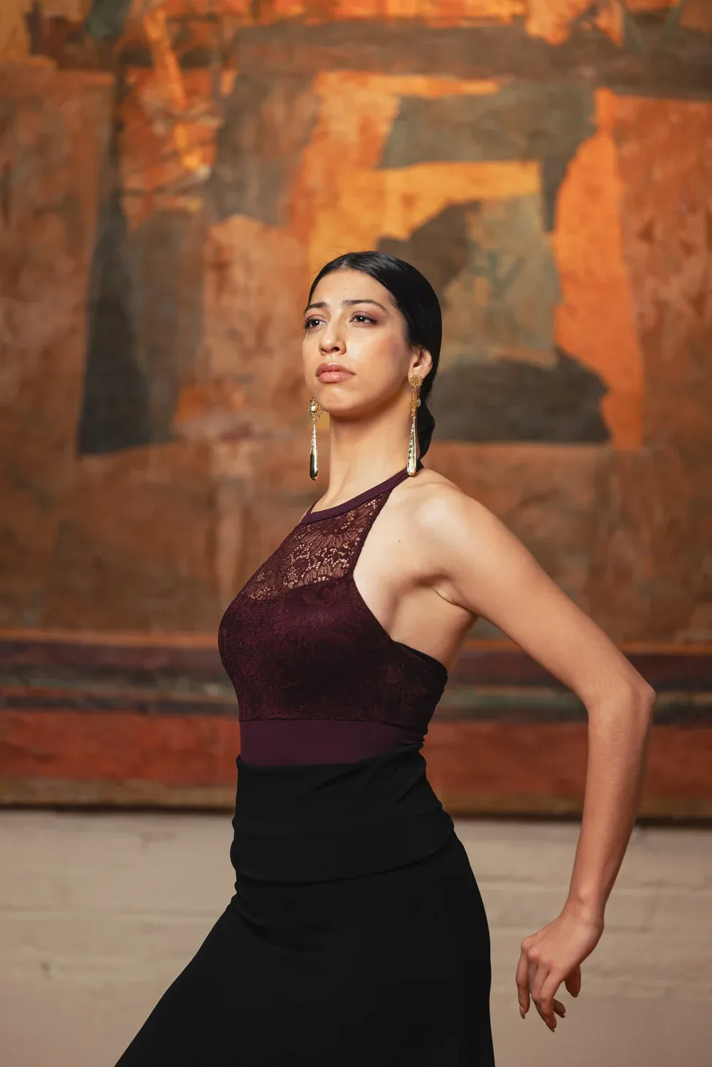 Viva La Feria Tarifa justaucorps flamenco halter microfibre