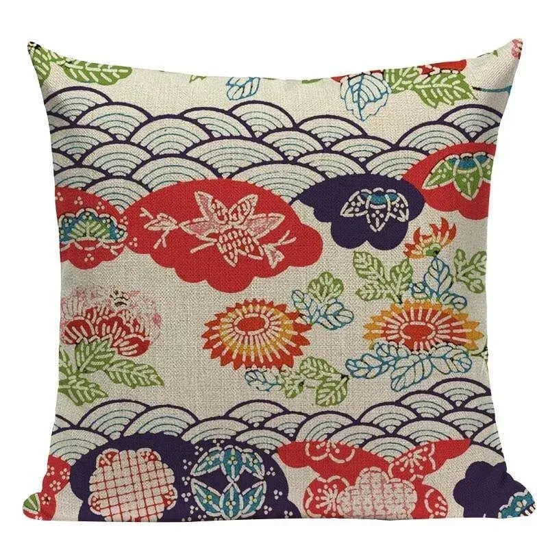 Japon style Shunjuu taie oreiller motif japonais floral