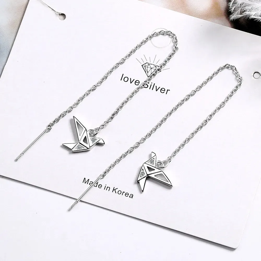 Esprit du Japon boucles d’oreilles grue origami pendantes