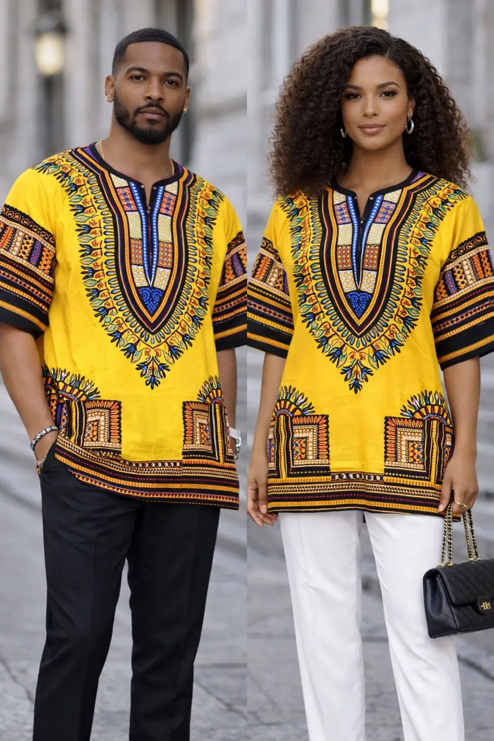 KAVAZI Traditional Dashiki tunique coton à poches