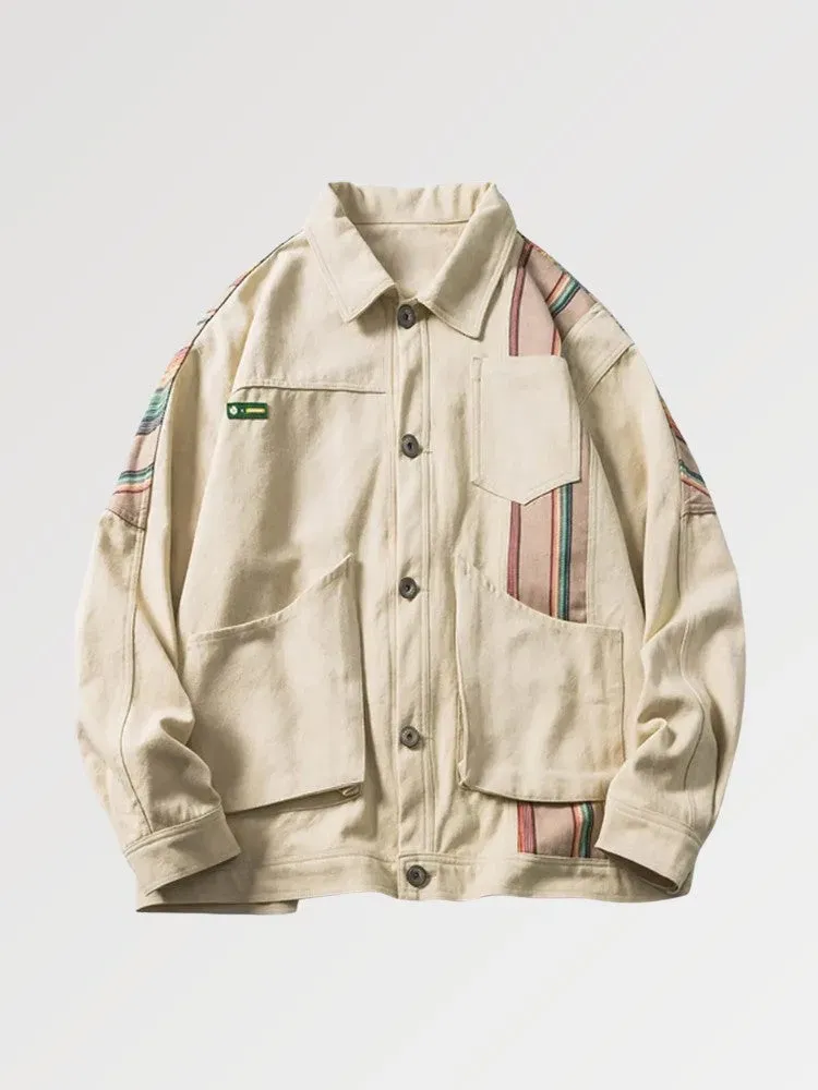 Japon style keturo veste en jean vintage brodée