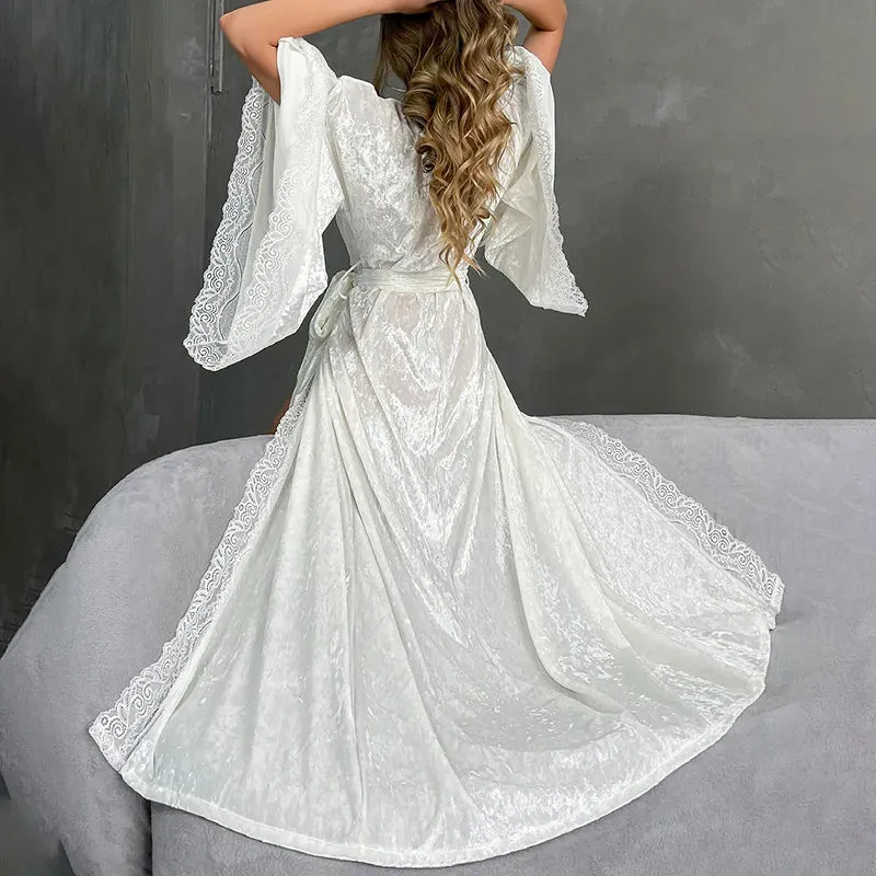 Esprit du Japon Peignoir kimono long femme velours