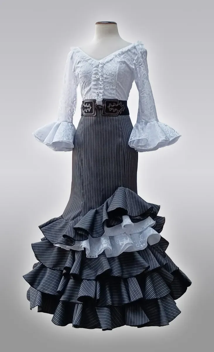 Viva La Feria Rocío jupe flamenco femme rayures