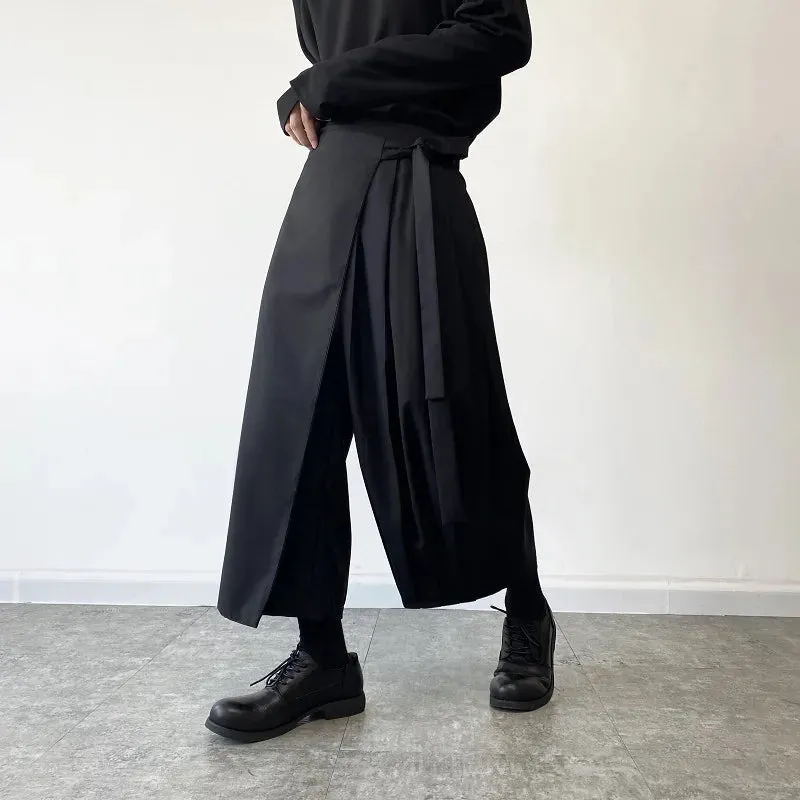 Esprit du Japon pantalon large asymétrique drapé