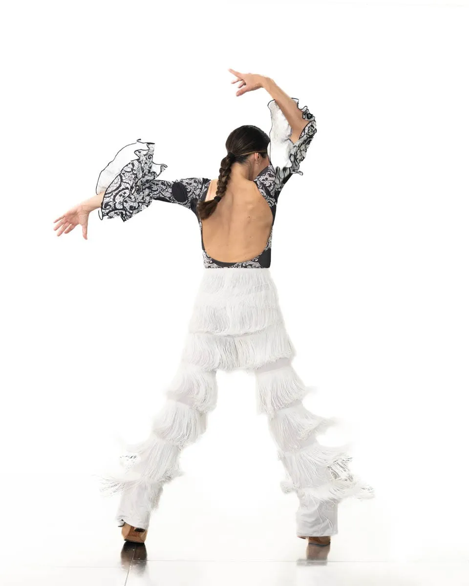 Viva La Feria pantalon flamenco franges longues cheville
