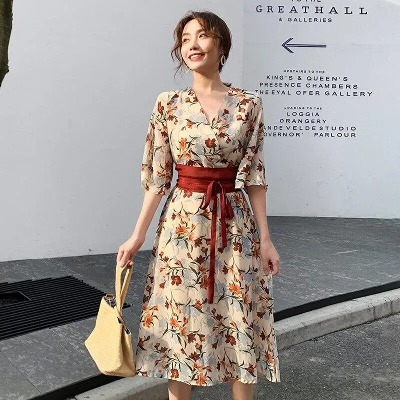 Japon style Fleurie robe japonaise fleurie motif floral