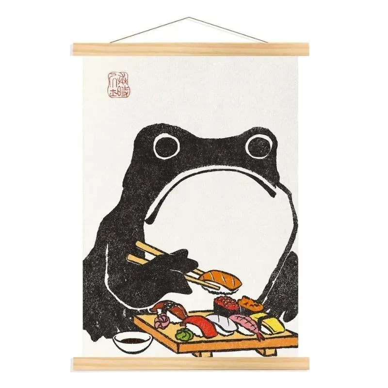 Japon style Sushi Kaeru tableau japonais grenouille