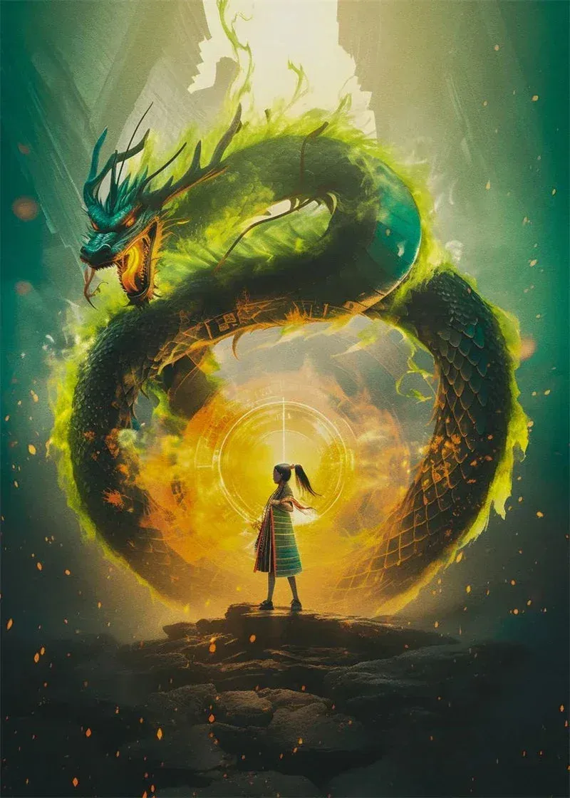 Japon style Tableau Dragon Japonais tableau mural