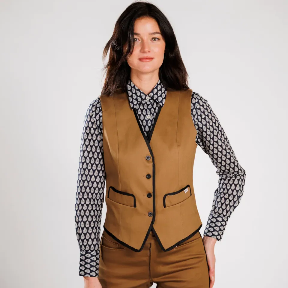 Mistral Les Indiennes gilet gardian femme moleskine
