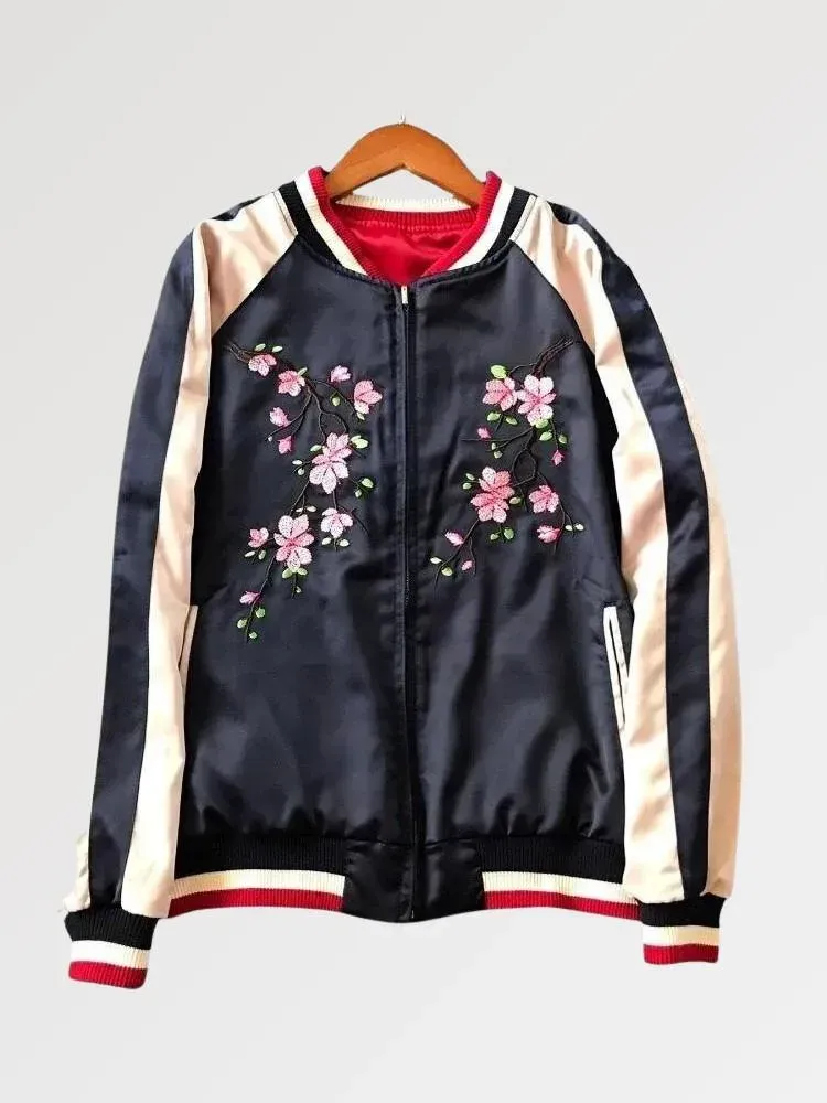 Japon style Sukajan Osaka eternal Kitsune veste en coton épais