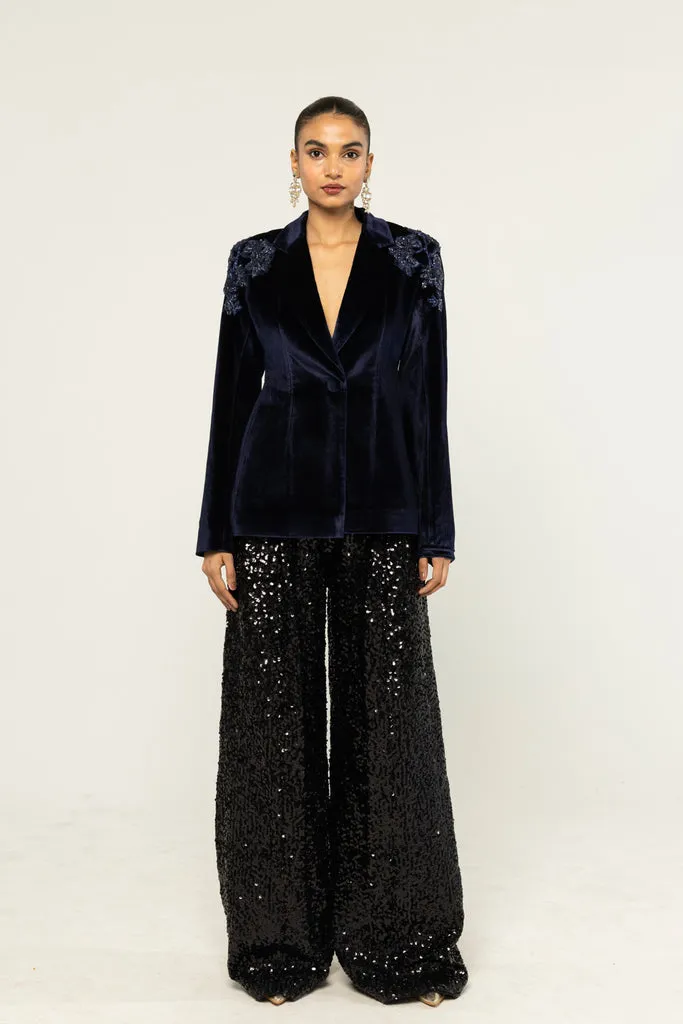 Rahul Mishra Anar Bel Veste velours brodée main