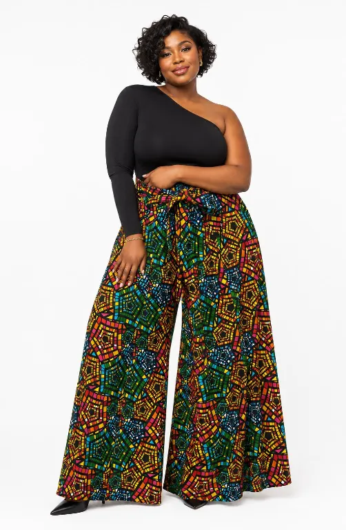 KAVAZI Palazoo Pant pantalon palazzo avec bandeau assorti