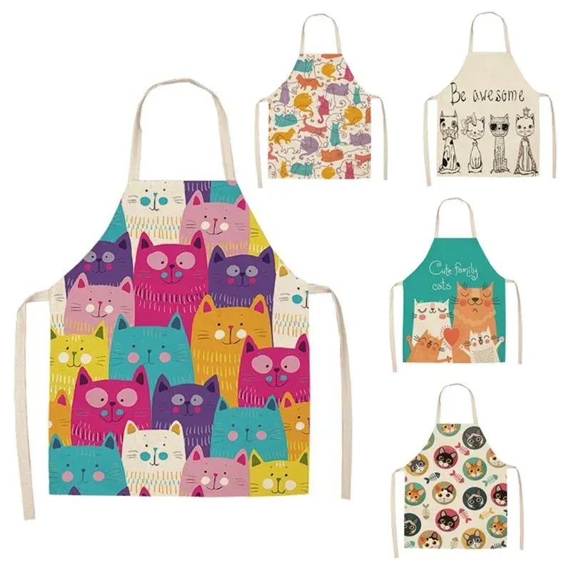 Japon style Daiki tablier japonais lin chat porte-bonheur