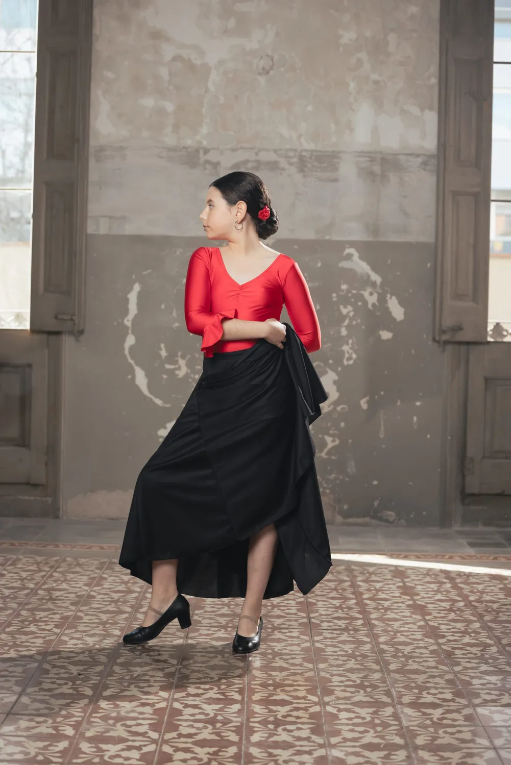 Viva la Feria maillot danse flamenco fille lycra volant