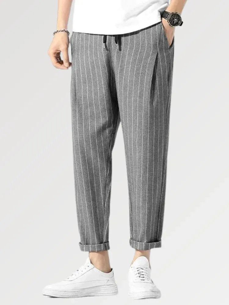 Japon style Stainah pantalon rayé homme