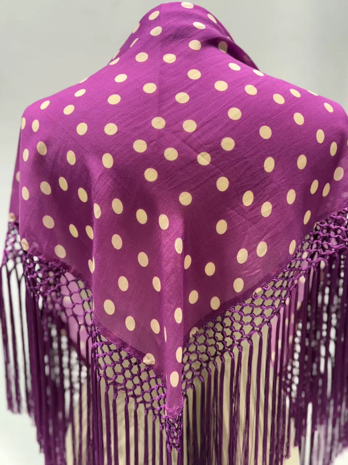 Viva La Feria mantoncillo châle à pois franges soie