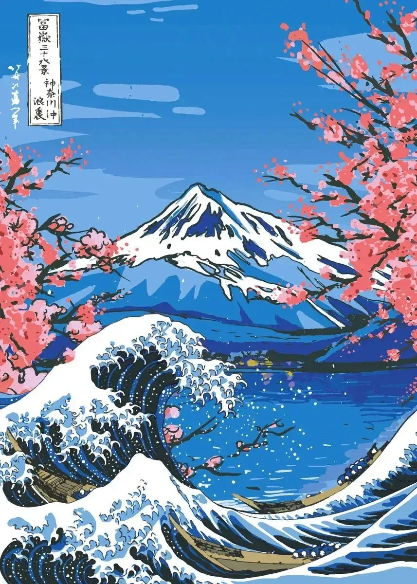 Japon Style Kanagawa Tableau Art Mural Zen