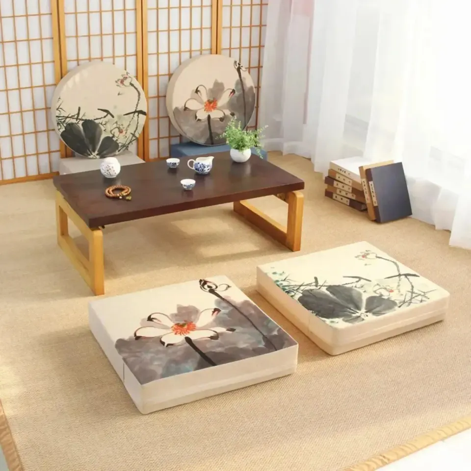 Japon style Ogaki coussin carré à fleurs