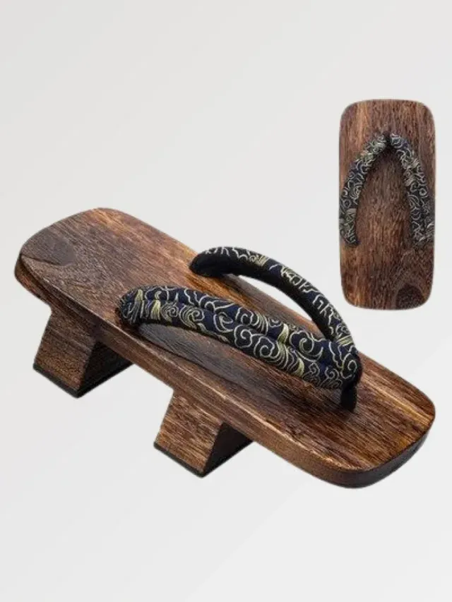 Japon style Okazaki geta japonaise motif baroque