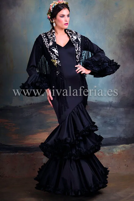 Viva la Feria Moda Flamenca Carmín robe gitane unie volants