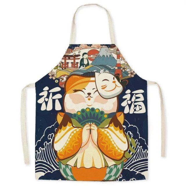Japon style Jizō tablier coton lin cuisine