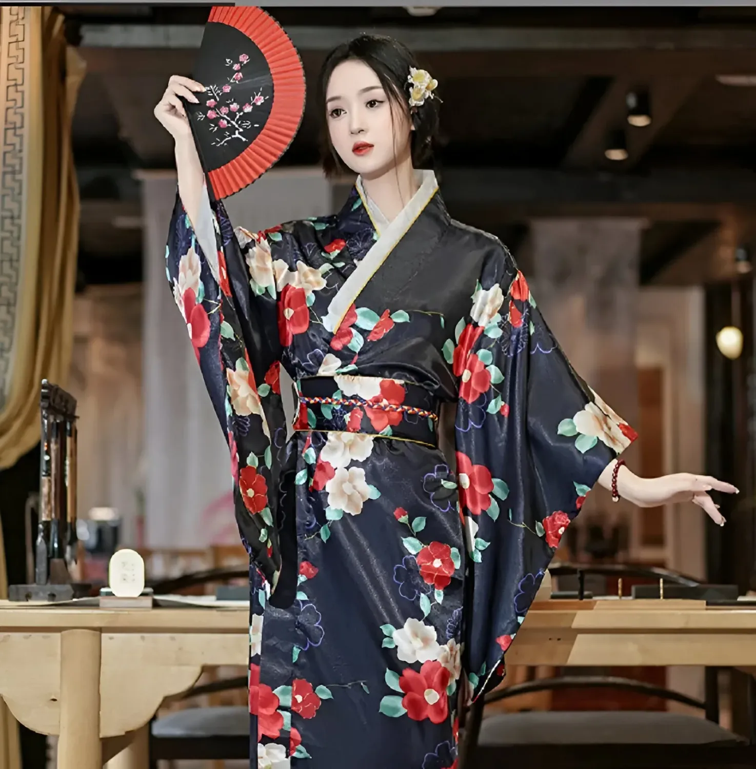 Japon style Kimono Traditionnel Femme kimono soie cérémonie