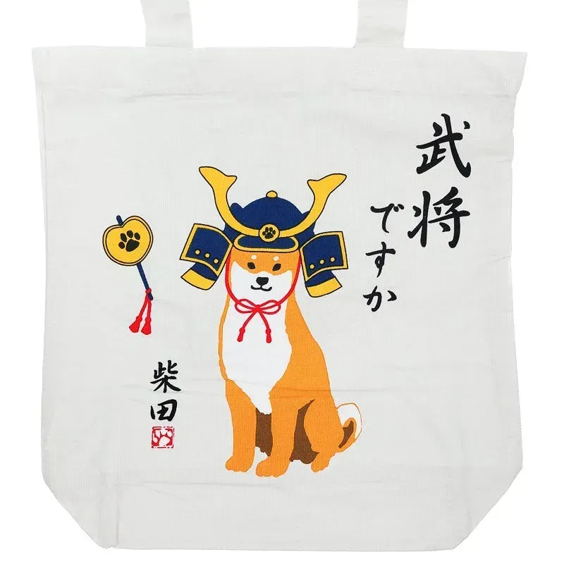 Japon style Tote Bag Japonais Samourai sac cabas imprimé shiba inu